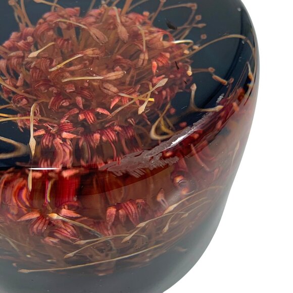 Vintage MCM Wild Thistle Flower Acrylic Resin Paperweight Handmade In Zimbabwe - Picture 7 of 7